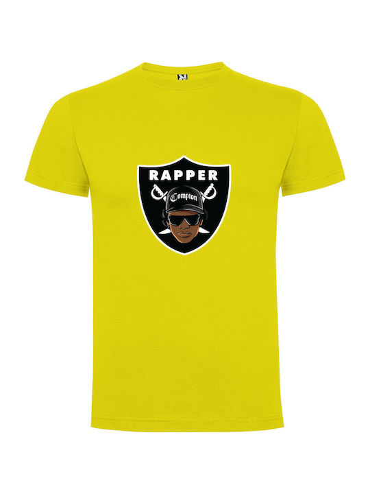 iLovePrints Black Rap Royalty T-shirt Yellow