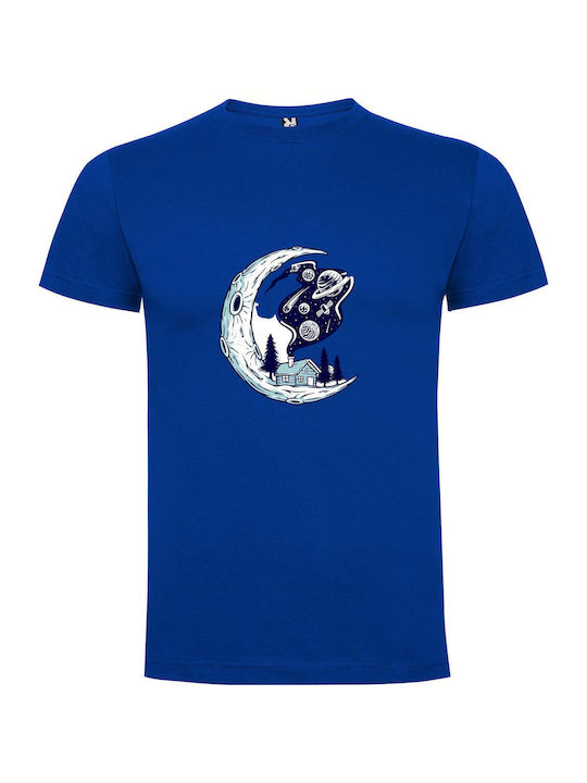 iLovePrints Cosmic Home Illustrations T-shirt Blue