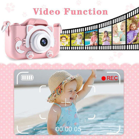 Wowkids Compact Φωτογραφική Μηχανή 8MP Οπτικού Ζουμ 100x με Οθόνη 2" Ροζ