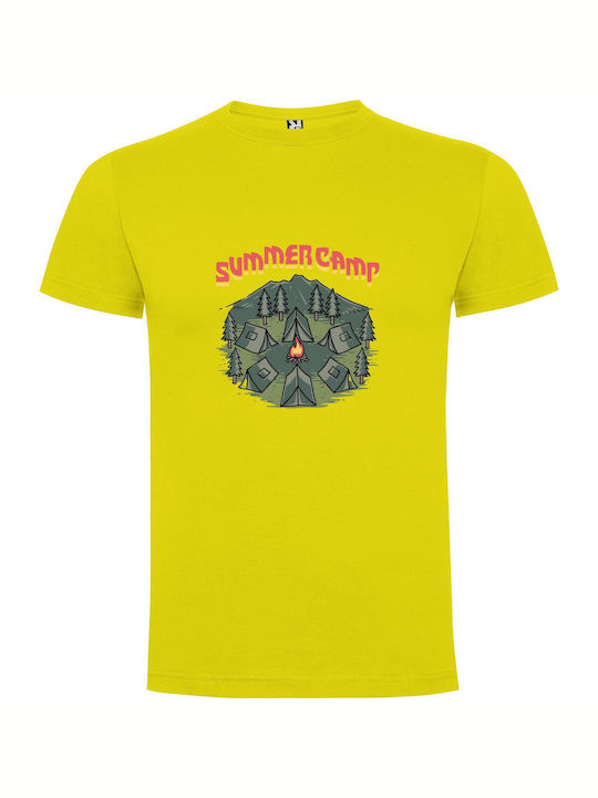 iLovePrints Fireside Mountain Camp T-shirt Gelb