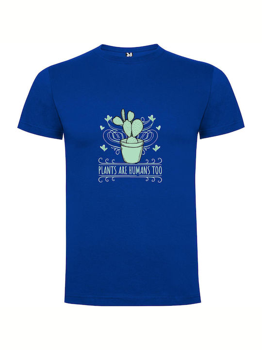 iLovePrints Cactus Personified T-shirt Blue