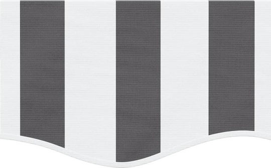 Vidaxl Replacement Mesh Fabric Curtain Striped Charcoal White 3m Charcoal
