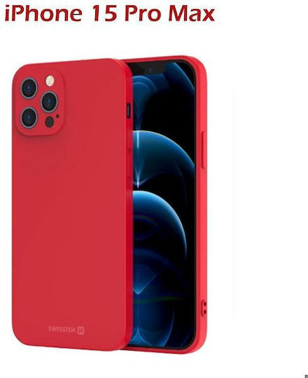 Swissten Back Cover Silicon Roșu (iPhone 15 Pro)