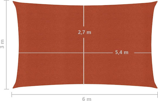 Terracotta Shade Fabric 3x6 M Hdpe 160 Gr/m² Orange 3 X 6 M