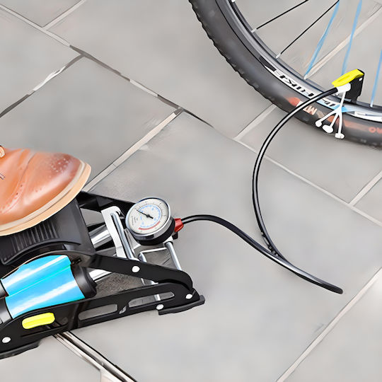 M052 Fahrradpumpe Luftpumpe Fuß mit Manometer