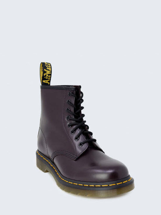 Dr. Martens Leather Women's Ankle Boots Purple