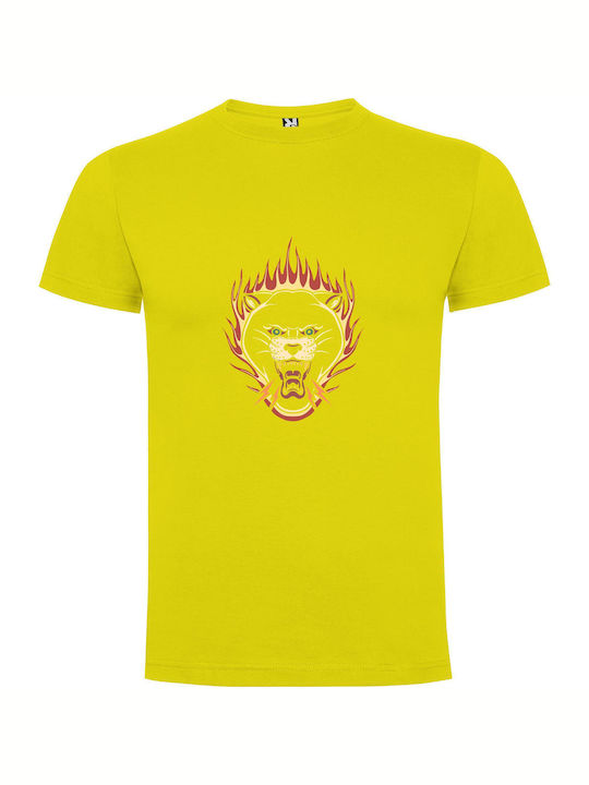 iLovePrints Fire Panther Majesty T-shirt Yellow