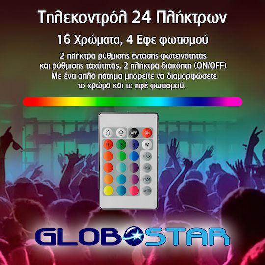 GloboStar Αδιάβροχη Ταινία LED Τηλεόρασης USB 5V RGB Φως 4x50cm Τύπου SMD5050 με Τροφοδοτικό & Τηλεχειριστήριο