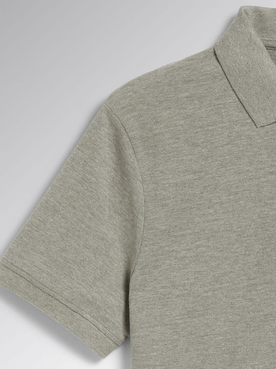 Polo Short Sleeve Blouse Grey Melange