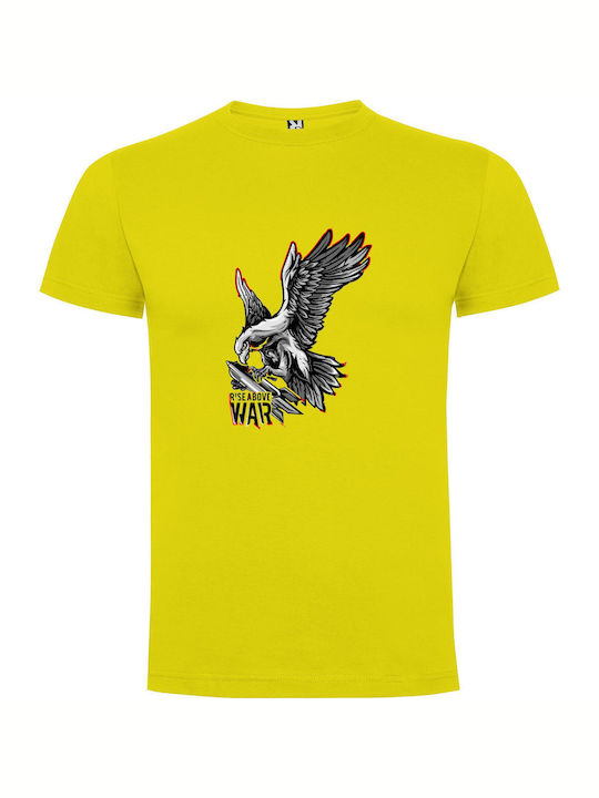 iLovePrints Eagle Warrior Emblem T-shirt Yellow