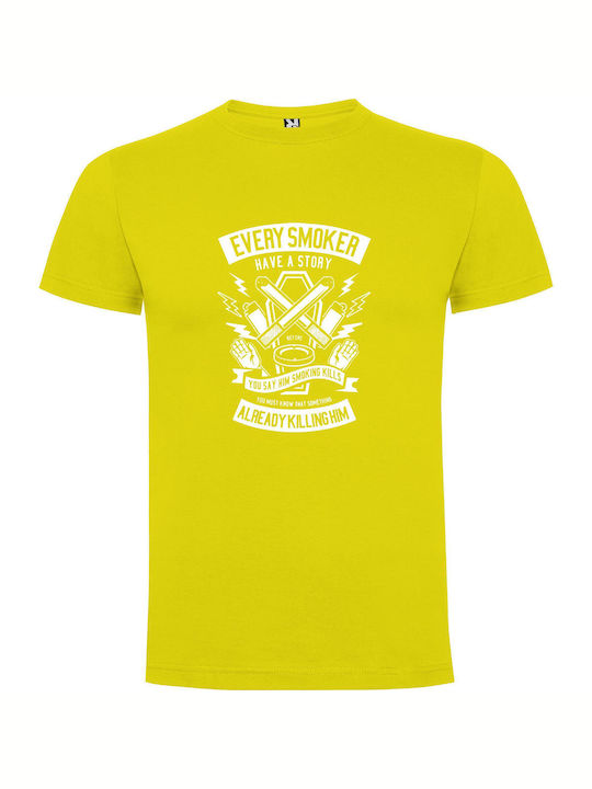 iLovePrints Smoking T-shirt Yellow