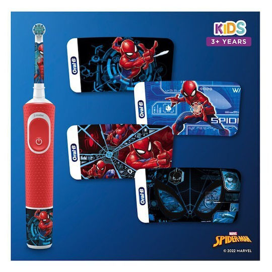 Oral-B Vitality Pro Kids Electric Toothbrush with Timer for 3+ Years Spiderman with Travel Case