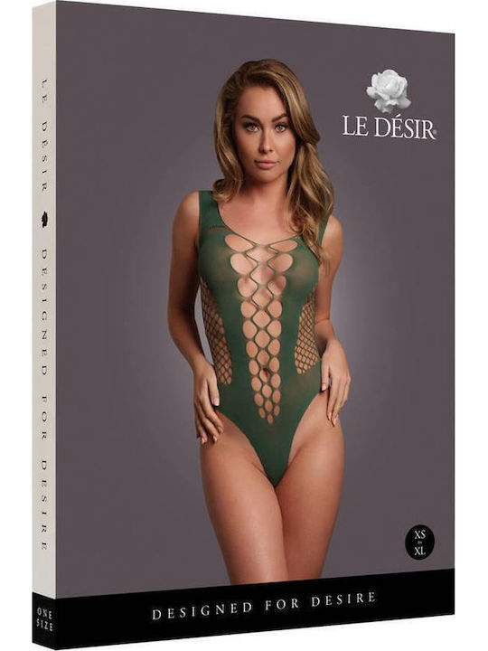 Shots Le Desir Sexy Bodysuit Gittermuster Grün