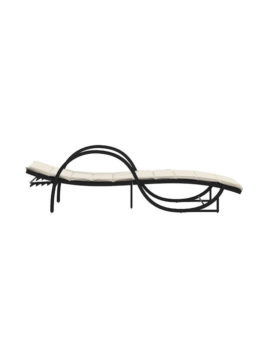 Ξαπλώστρα Rattan με Μαξιλάρι Μαύρη 60x199x42εκ.