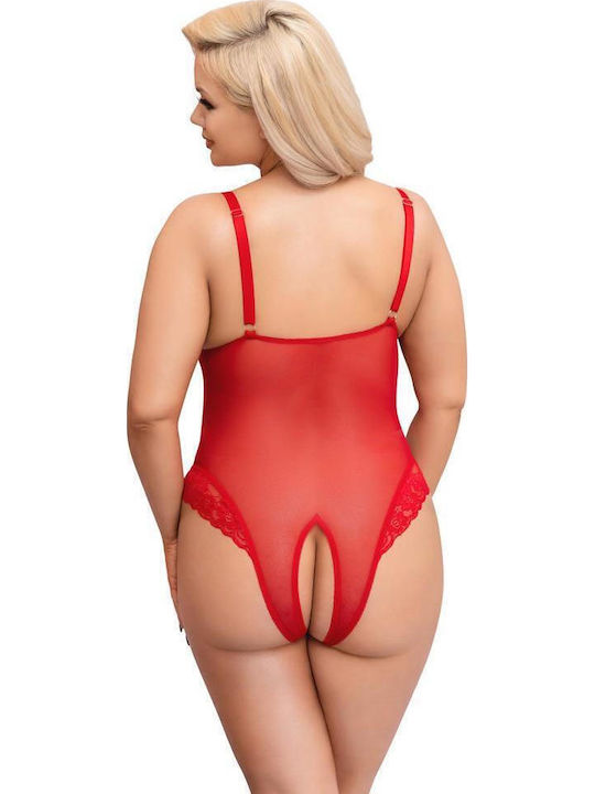 Boss Of Toys Sexy Κορμάκι με Δαντέλα Κόκκινο