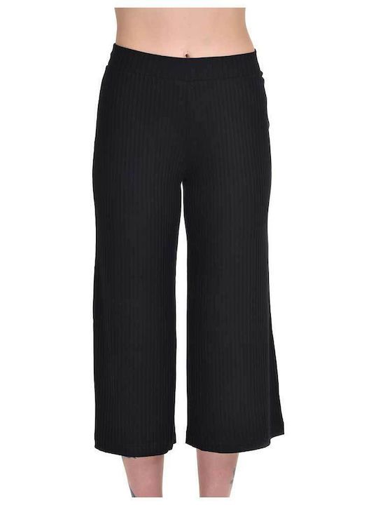 Women's Fabric Capri Trousers Black