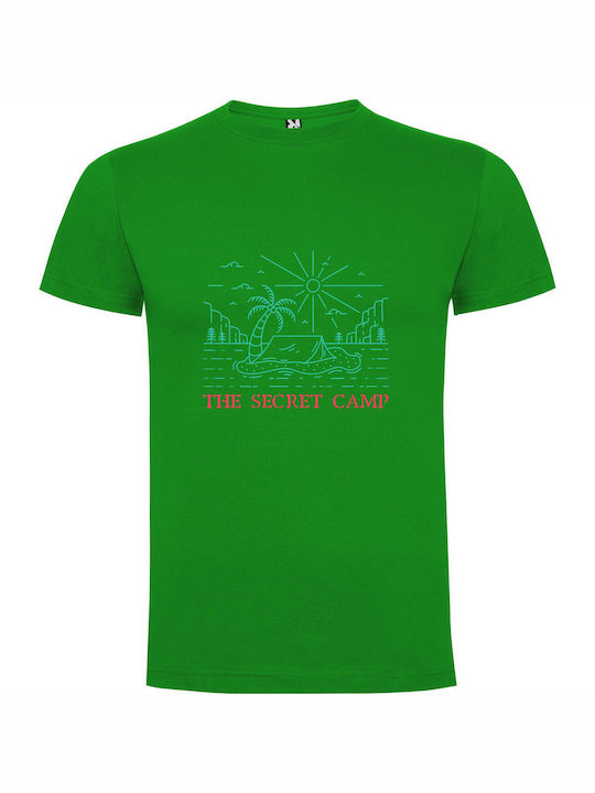 iLovePrints Blue Secret Camp Chronicles T-shirt Green