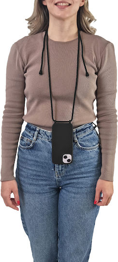 Silicone Case with Lanyard Carryhang Sonique for Xiaomi Redmi Note 13 Pro 4G Poco M6 Pro 4G Black Sonique Black Poco M6 Pro 4G Redmi Note 13 Pro 4G Back Cases
