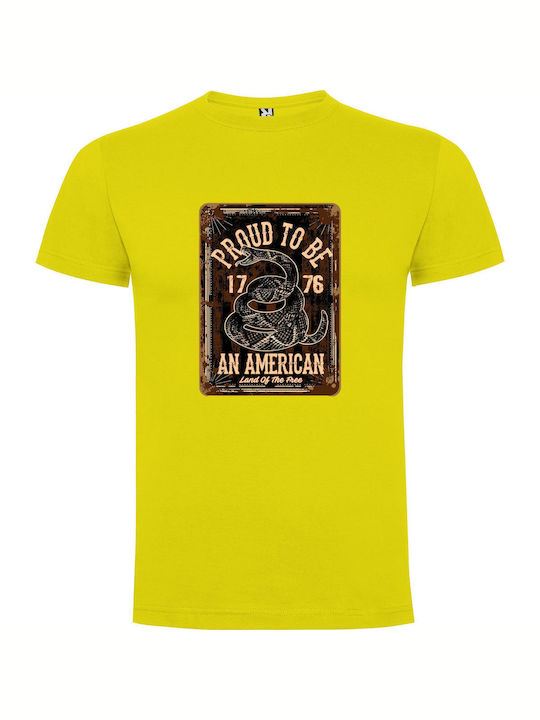 iLovePrints American Pride Poster T-shirt Yellow