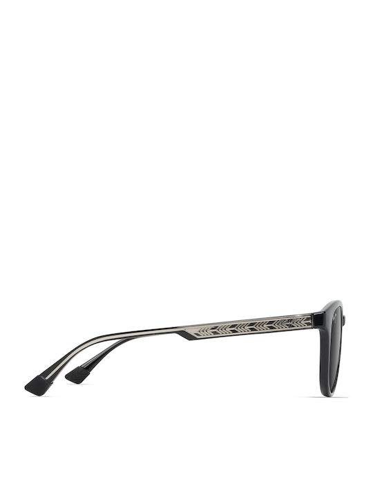 Maui Jim Unisex Sonnenbrille mit Schwarz Gestell und Schwarz Verlaufsfarbe Spiegel Linse