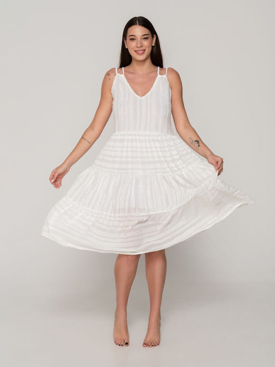 Luna Damen Maxi Kleid Strand Ivory Coast