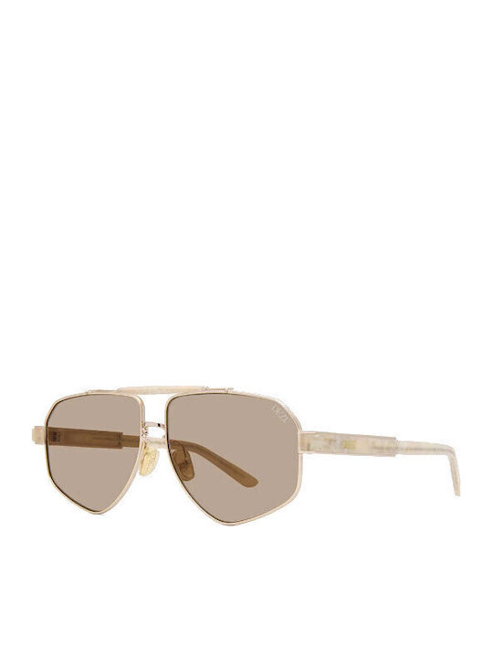 Quay Australia Unisex Sonnenbrille mit Gold Metall Gestell und Braun Linse 6FT-GOLD/LIMESTONE/MOSS