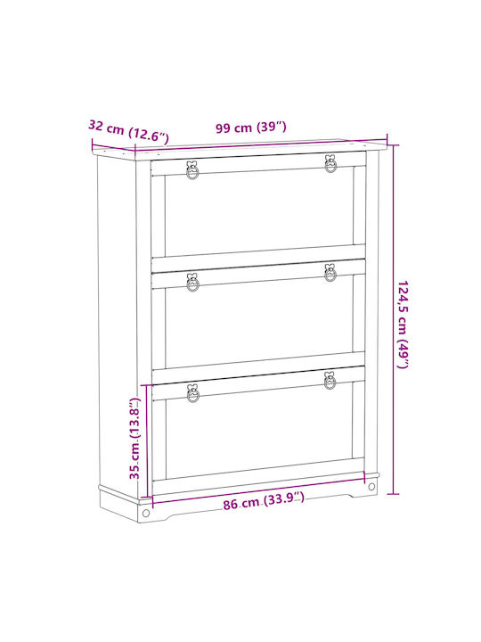 Corona Shoe Organizer Beige 99x32x124.5cm