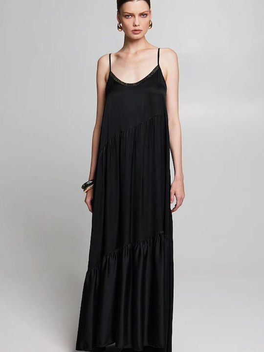 BSB Maxi Dress with Ruffle Black