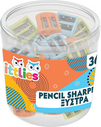 The Littlies Пластмаса Двойна Острилка Оранжев с Гума 1бр