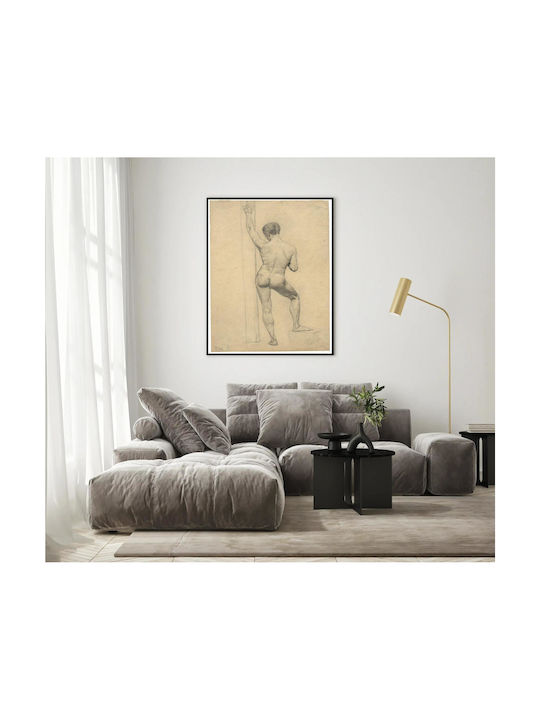 Male Academy Nude Back Картина Платнен 100x150см