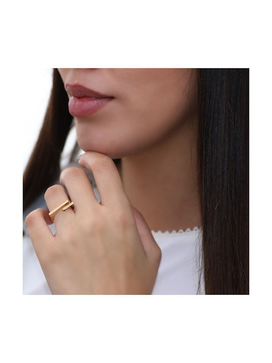 Modern Gold Ring K14 P-32258 Yellow Gold K14