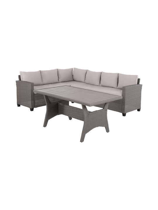 Outdoor Living Room Set 2 Pieces Gray with Pillows