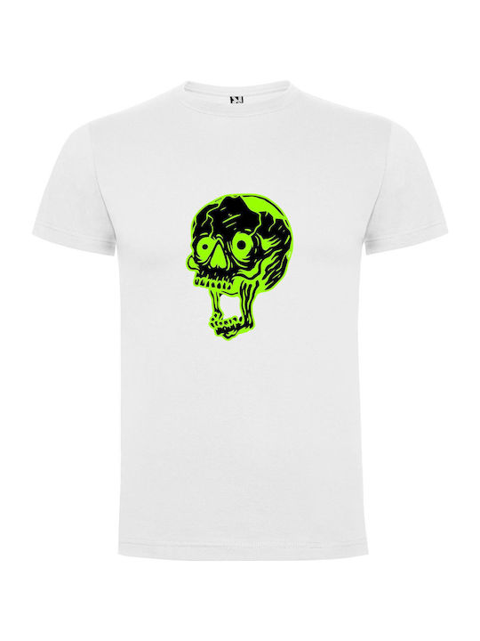 iLovePrints Glowing Skull Cartoons T-shirt White