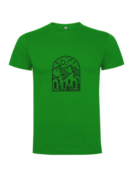 Mountain Monochrome Marvel T-shirt Green