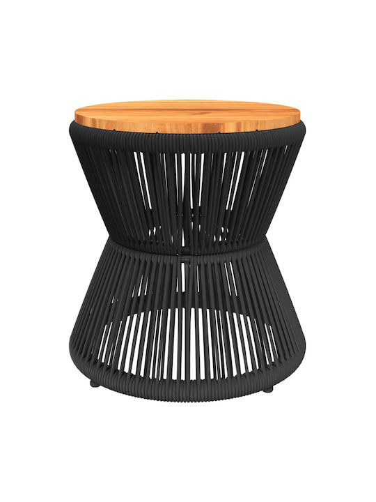 Auxiliary Table for Small Outdoor Spaces Made of Acacia with Metal Frame Solid Acacia 45x45x44cm