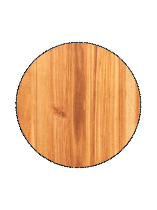 Auxiliary Table for Small Outdoor Spaces Made of Acacia with Metal Frame Solid Acacia 45x45x44cm