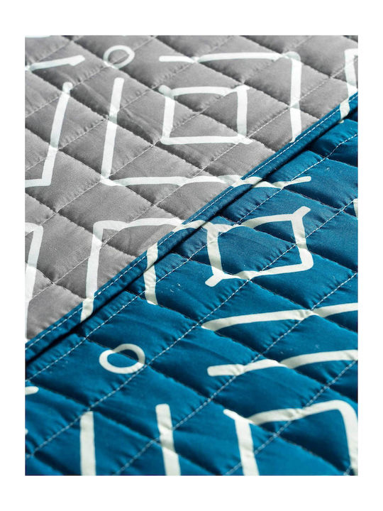 Madi Dark Ocean Coverlet Single Microfiber Gray 170x240cm
