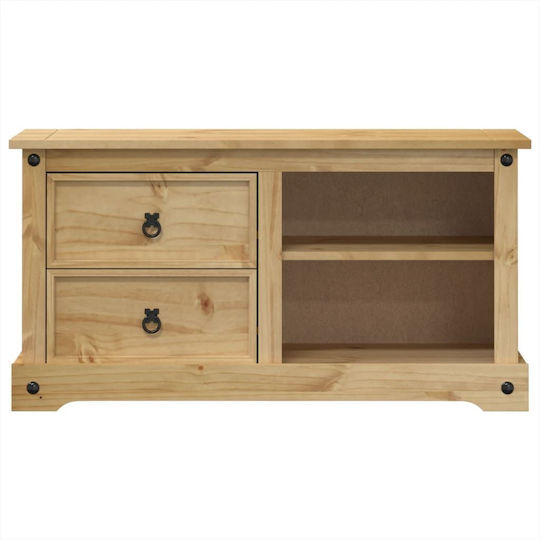 TV-Ständer Corona aus Massivholz Braune M100xT40xH52cm