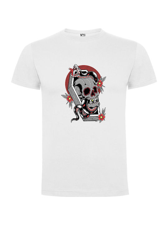 iLovePrints Metallic Memento Mori T-shirt White