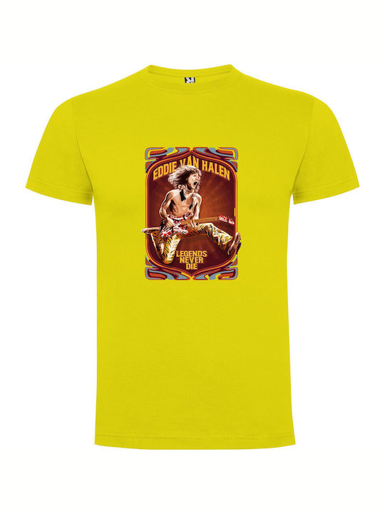 iLovePrints Guitar Man Eddie T-shirt Κίτρινο