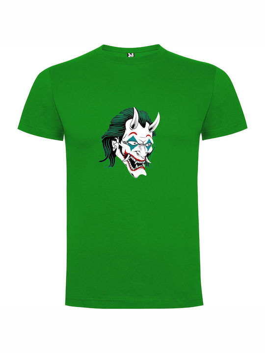 iLovePrints Grotesque Joker Smile T-shirt Green