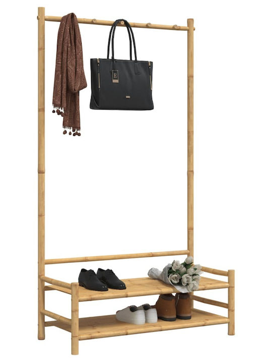 vidaXL Κρεμάστρα Δαπέδου από Bamboo Καφέ 103x40x183cm