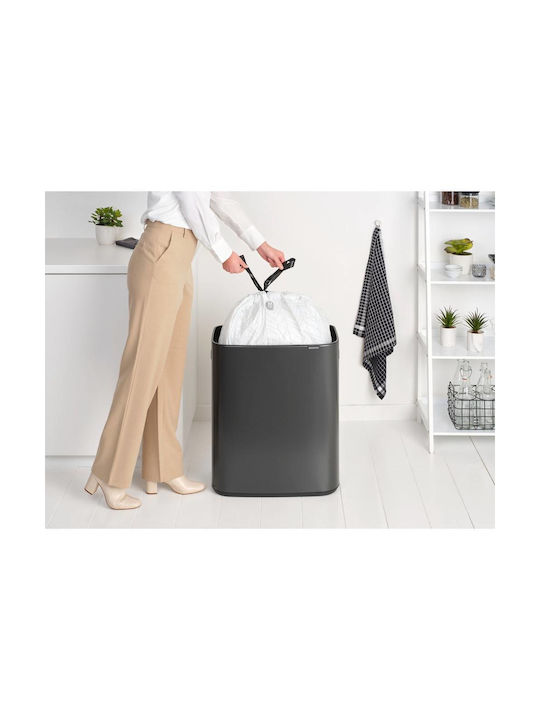 Brabantia Bo Touch Waste Bin Plastic Push Grey 60L