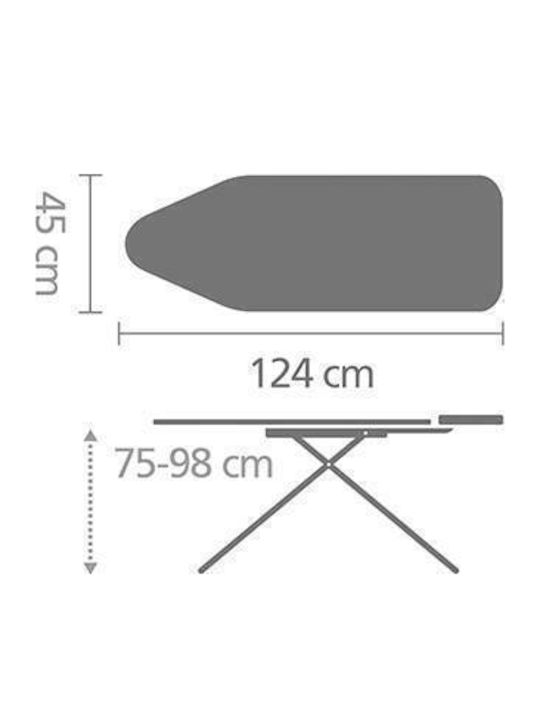 Brabantia Ironing Board for Steam Iron Foldable 124x45cm