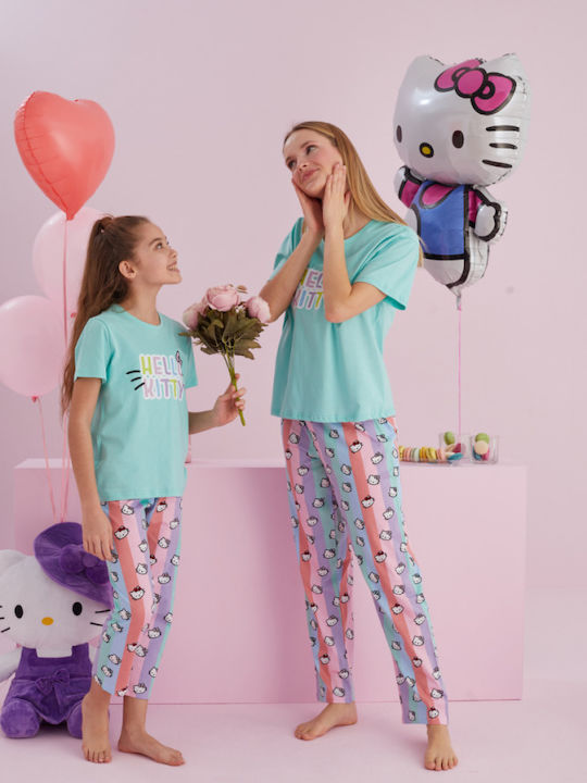 Hello Kitty Pijama pentru copii De vară Din bumbac Cotton Pistachio