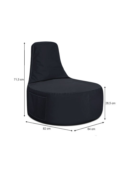 Bean Bag Chair Waterproof Eva Black 64x70x80cm