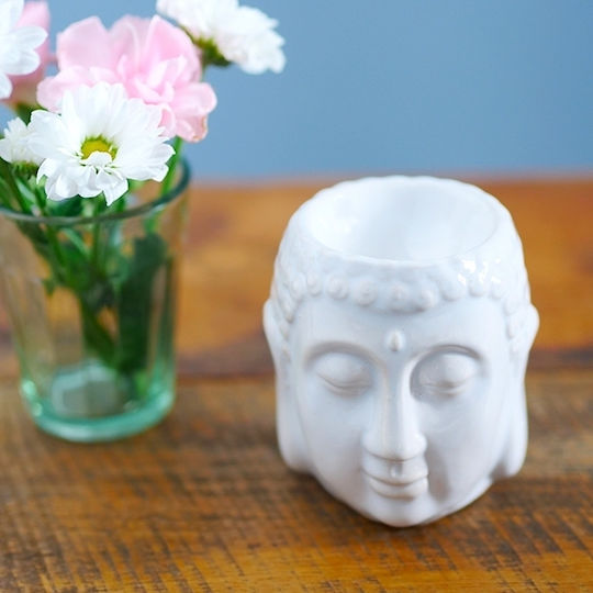 Αρωματιστής Λευκός Σχέδιο Βούδας Oil & Wax Burner Buddha 8,5cm