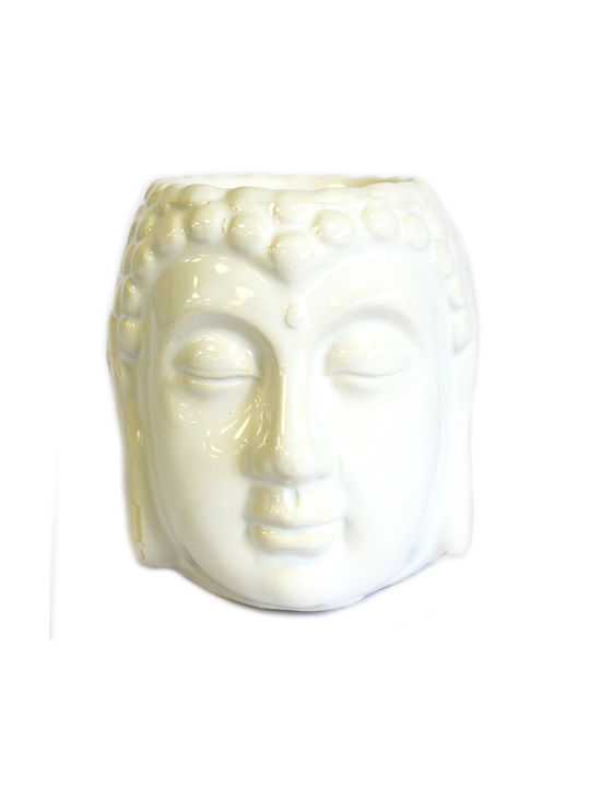 Αρωματιστής Λευκός Σχέδιο Βούδας Oil & Wax Burner Buddha 8,5cm