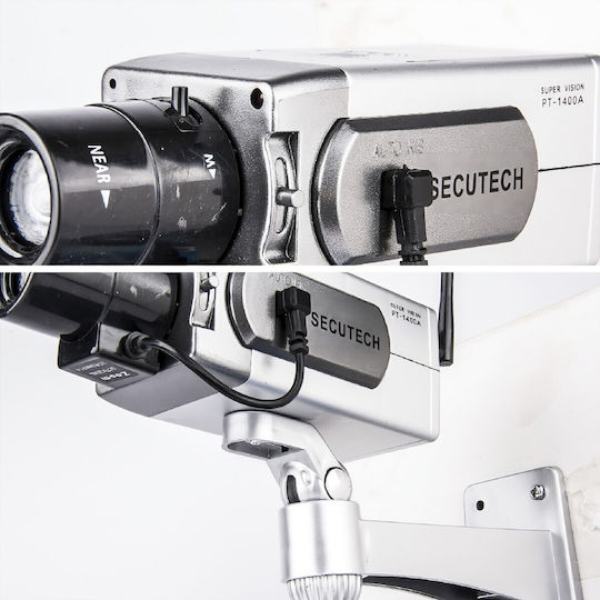 Solar Dummy Surveillance Bullet Camera Silver