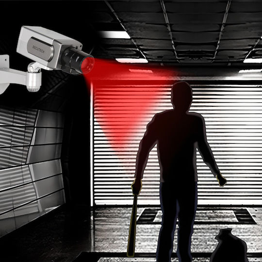 Solar Dummy Surveillance Bullet Camera Silver